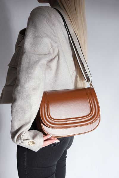 Marjin Women's Adjustable Strap Shoulder Bag Toplez Tan
