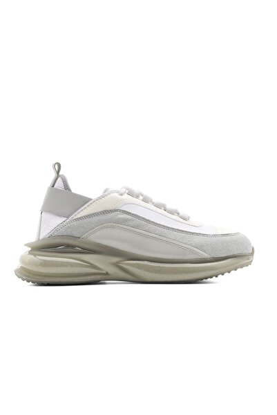 Marjin Men's Sneakers Transparent Sole Sports Shoes Voney White