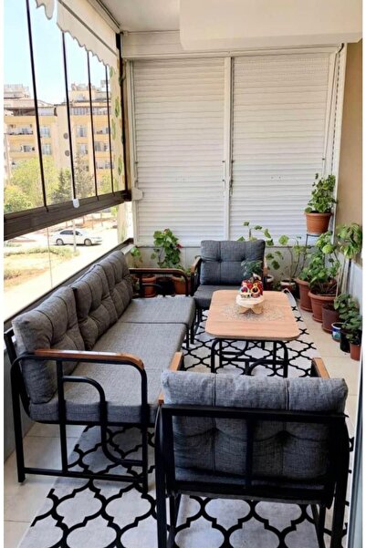 Serdemdizayn 3-1-1-sehpa Bahçe Takımı Gri