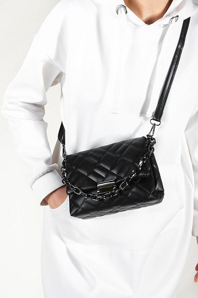 Marjin Women's Shoulder Bag Quilted Chain Crossbody Bag Interlining black