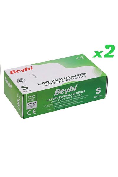 Beybi Mănuși de examinare Small Powdered Latex Pachet 100 x 2 pachete