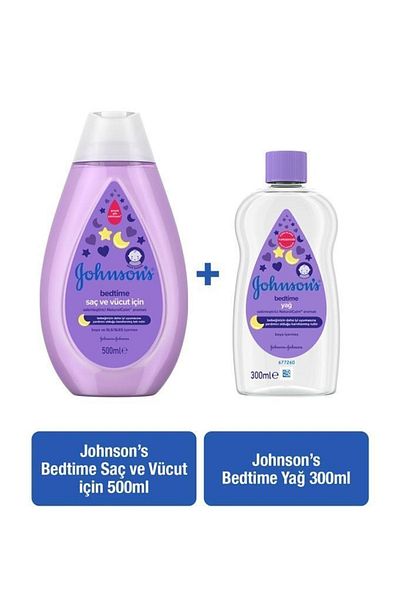 Johnson's Bedtime Hair and Body Shampoo - 500 ml Oil 300 ml