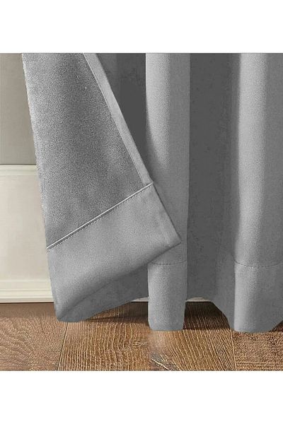 BD beyaz dokuma Light Gray Pleated Blackout Thermal Light Proof Blackout Curtain