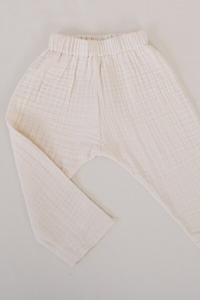 Beri Dört Katlı Müslin Lastikli Pantolon