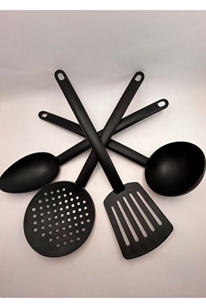 BUGGİ 35 CM Teflon Cooking Set - Colander, Spatula, Ladle and Spoon
