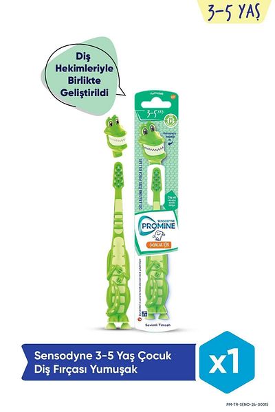 Sensodyne Promine Cute Crocodile Character Toothbrush Soft for 3-5 Year Old Children