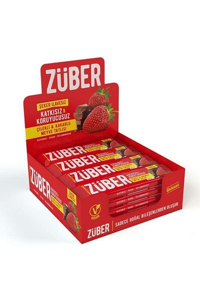Züber Strawberry and Cocoa Fruit Bar 40Gr X 12 Pieces