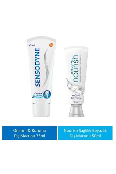Sensodyne Onarım Koruma 75 Ml + Nourish Sağlıklı Beyazlık 50 Ml Diş Macunu