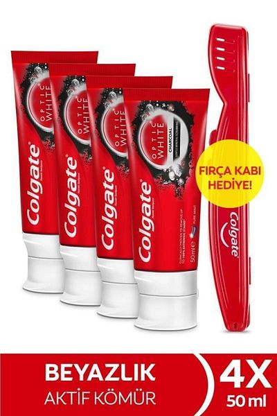 Colgate Optic White Activated Charcoal Whitening Toothpaste 50 ml X 4 Pieces