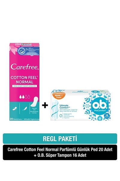 o.b. Super Buffer 16 Pieces + Carefree Cotton Feel Normal Perfumed Daily Pad 20 Pieces