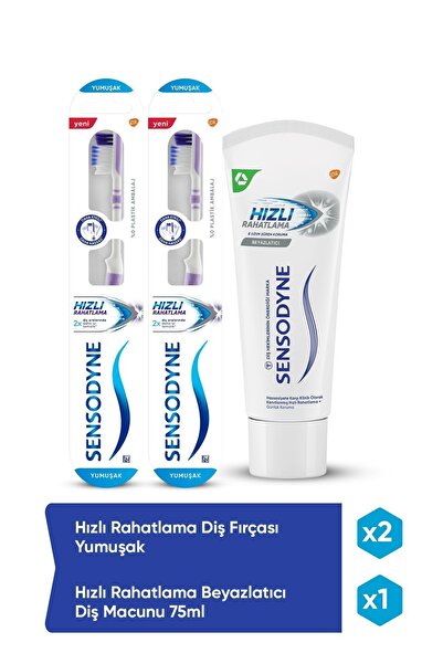 Sensodyne Hızlı Rahatlama Beyazlatıcı Diş Macunu 75ml + Hızlı Rahatlama Diş F...