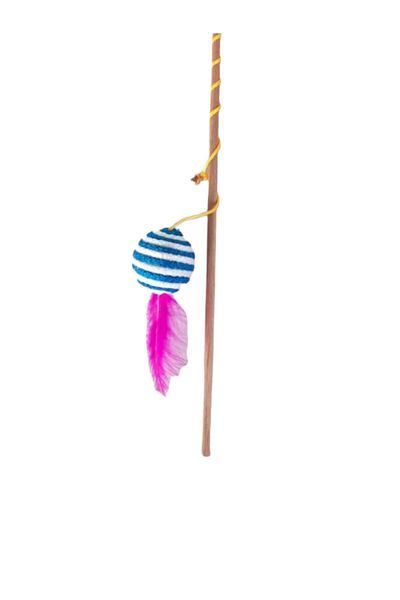 Be Cat Cat Fishing Rod Toy Rope Wrap Furry Bell Cat Fishing Rod