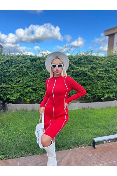 For Angels For24525k Model Striped Knitwear Dress