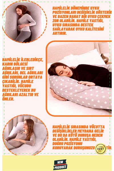 OMZ Full Body Pregnancy Pillow - Shaped with Removable Cover