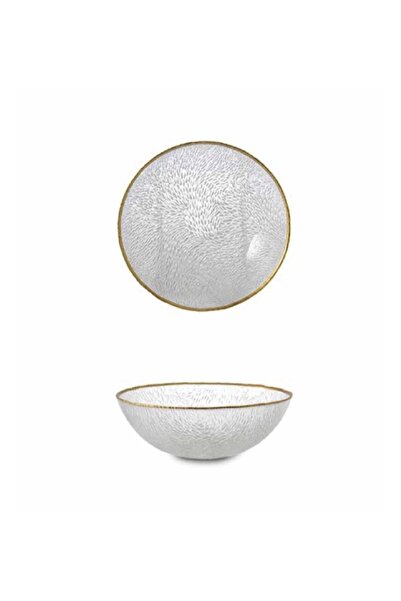 Karaköy Plus K. Plus 6 Parça Armoni Altin Rim Sunumluk Çerezlik Cam Kase 15 Cm