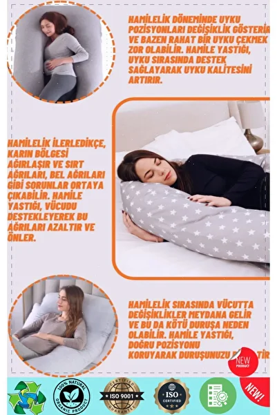 OMZ Full Body Shaped Maternity Pillow - Sleeping Pillow with Removable Cover