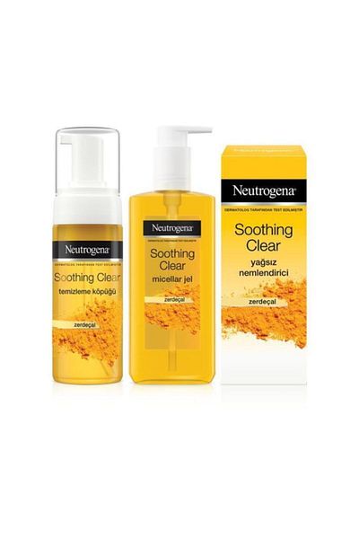 Neutrogena Soothing Clear Micellar Gel Cleanser 200 ml Foam 150 ml Oil-Free Moisturizer 75 ml