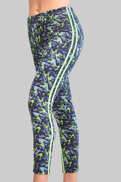 Berrak 11029 Şeritli Desenli Penye Kadın Sporcu Tayt 3 Lü Paket