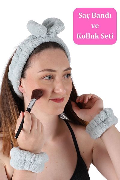 vosvera Комплект за грим с мека лента за коса и гривна, цвят мента
