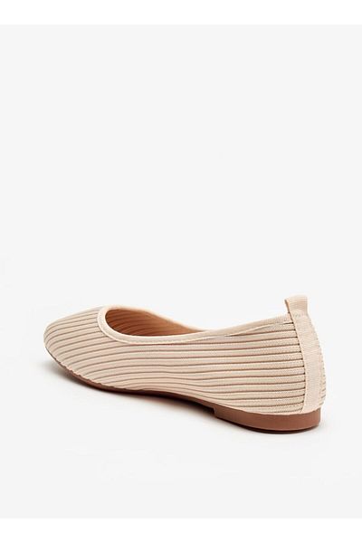 Celeste Women's Textured Square Toe Ballerina Shoes