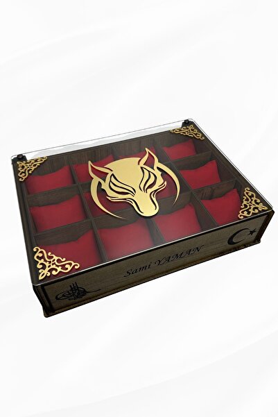 Yaman Hediyelik Ahşap Kişiye Özel Yastıklı Saat Kutusu, Aksesuar Kutusu, Kişi...