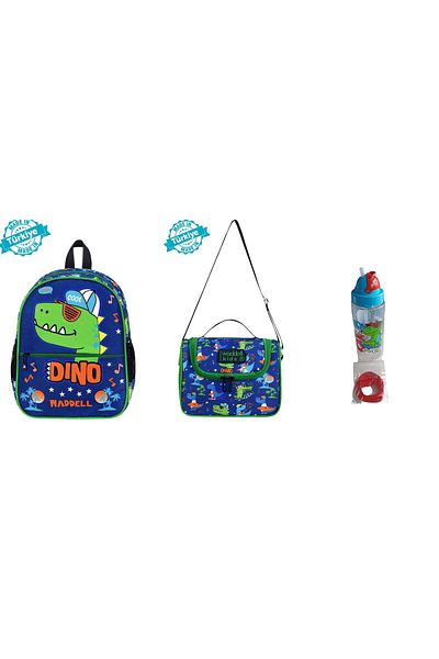 GENC DIJITAL BASKI Set rucsac pentru grădiniță și creșă cu model Dino bleumarin