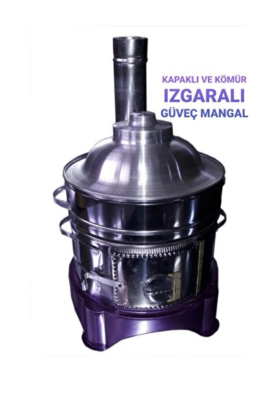 Ys YARAMIŞ Güveç Mangal Kömür Izgaralı Ve Kapaklı, Toprak Tandır Güveç Mangal