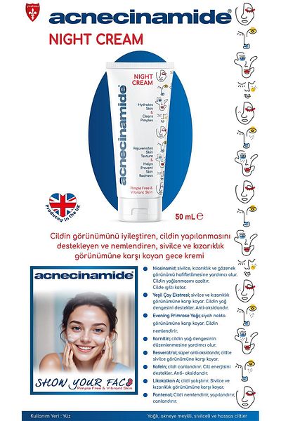 Acnecinamide Night Cream Anti-Acne and Anti-Acne Intensive Skin Care
