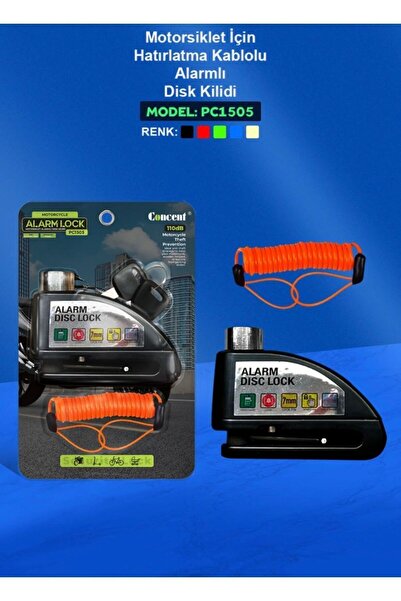TUROVE Motosiklet Alarmlı Disk Kilidi Hatırlatma Kablolu 110 Db