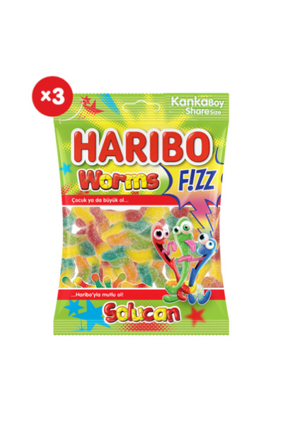 Haribo Ekşii Worms 70 G 3'lü Paket