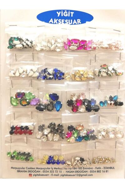 yiğit aksesuar 190 Adet Kasalı Dikme Cam Taş Set