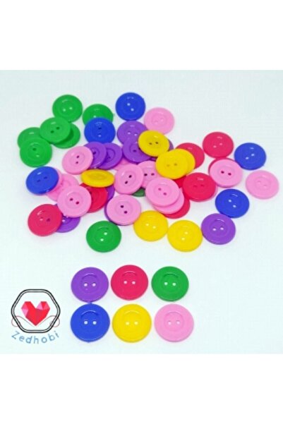 Zedhobi 25 Adet 18 Mm Renkli Yuvarlak Düğme Amigurumi Düğmesi