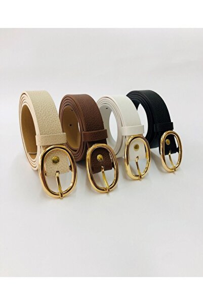 Fiori 4'lü Fırsat Ürünü Oval Tokalı Kadın Pantolon Kemeri, Ceket Kemeri, Elbise Kemeri, Gömlek Kemeri