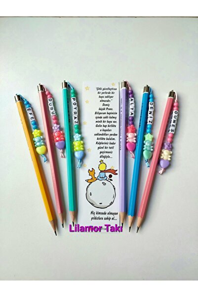 Lilamor 2 Adet Karne Hediyesi isimli Kalem Başlığı ve Kurşun Kalem