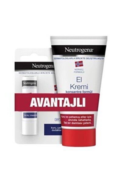 Neutrogena El Kremi 75 ml Dudak Nemlendiricisi Parfümsüz Set ( 1 Adet )