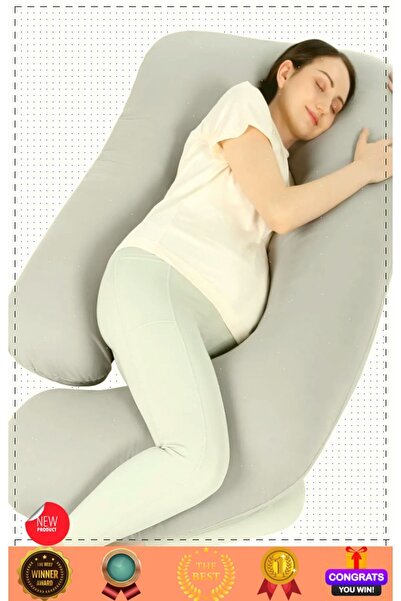 OMZ Şekilli Tam Vücut Yastığı Çıkarılabilir Kılıflı Hamile Yastığı Hamile Uyk...