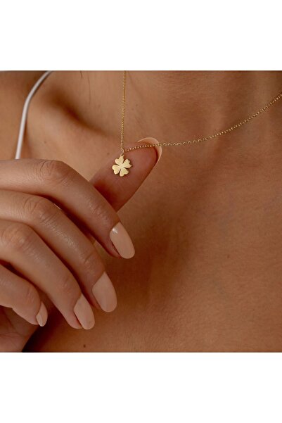 Ay Accessories Zarif Minimalist Yonca Kolye 925 Ayar