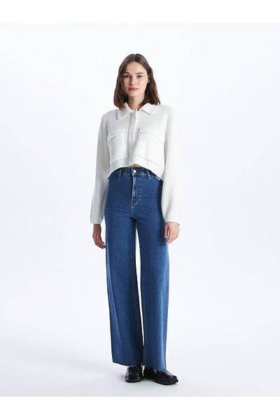 LC Waikiki Pantaloni Jean de damă cu picioare largi