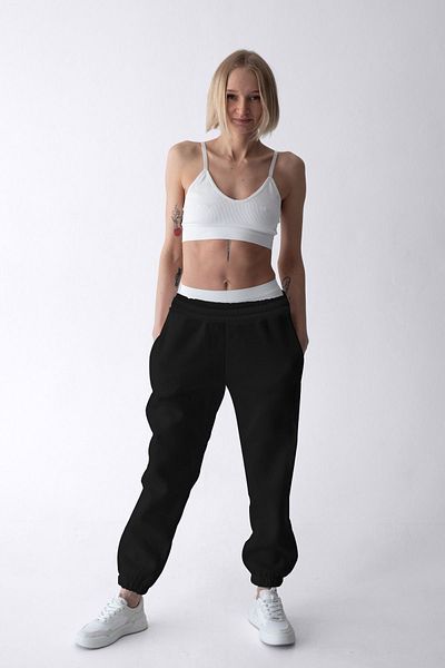 Vatkalimon Μαύρο παντελόνι με τσέπες oversize