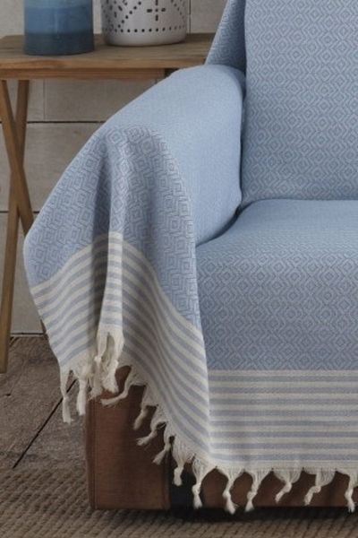 Lux Touch Husa pentru brate albastre 1 bucată 180x300 cm Husă pentru canapea și canapea din material organic