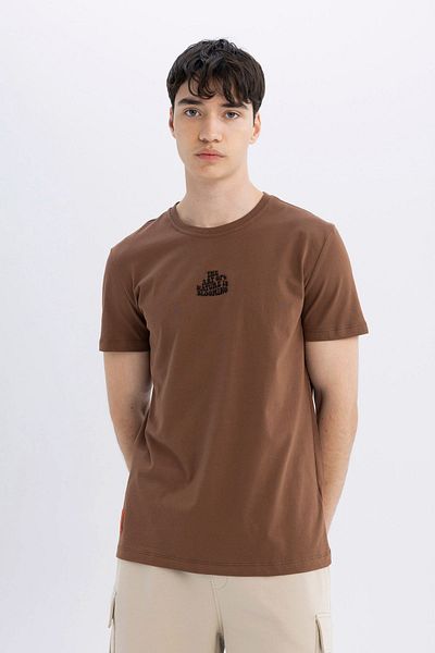 DEFACTO FİT T-Shirt με στάμπα με λαιμόκοψη σε λεπτή εφαρμογή