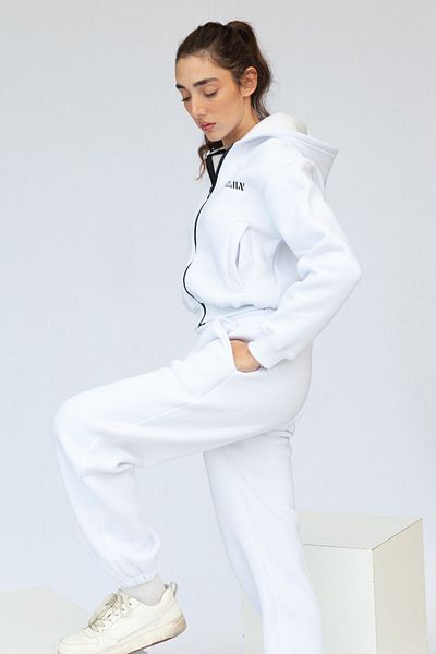 Vatkalimon Λευκό oversize φούτερ με τσέπες