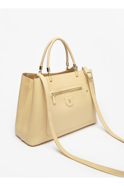Flora Bella by Shoexpress Flora Bella Solid Tote Bag with Top Handles and Adjustable Strap
