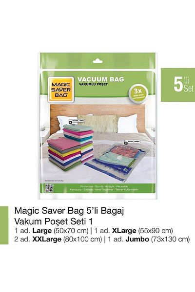 Magic Saver Bag 5-Piece Vacuum Bag Set-1