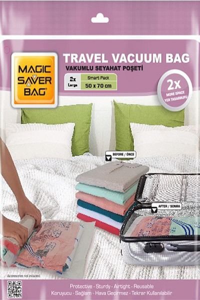 Magic Saver Bag Σετ 2 τσάντες κενού ταξιδιού (L)