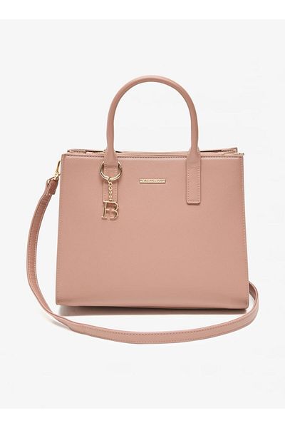 Flora Bella by Shoexpress Flora Bella Solid Tote Bag with Detachable Strap and Zip Closure