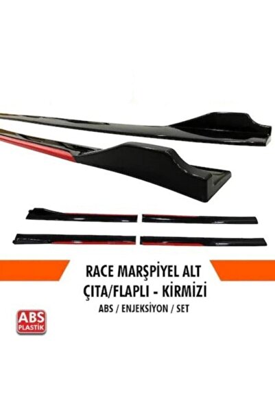 FV-TUNİNG Üniversal Marşpiyel Flaplı Kırmızı Çıtalı