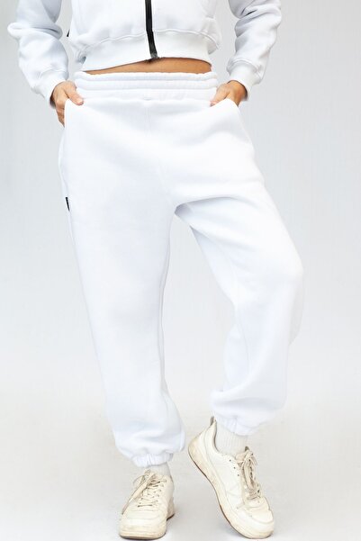 Vatkalimon Λευκό oversize φούτερ με τσέπες