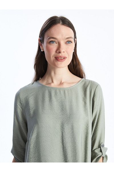 LC Waikiki Γυναικείο φόρεμα Crew Neck Plain Line Look