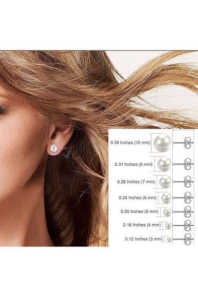 Takıparkxs TAKIPARKXS Unisex Stainless Anti-Tarnish Steel 4 Pairs Ball Earrings Set